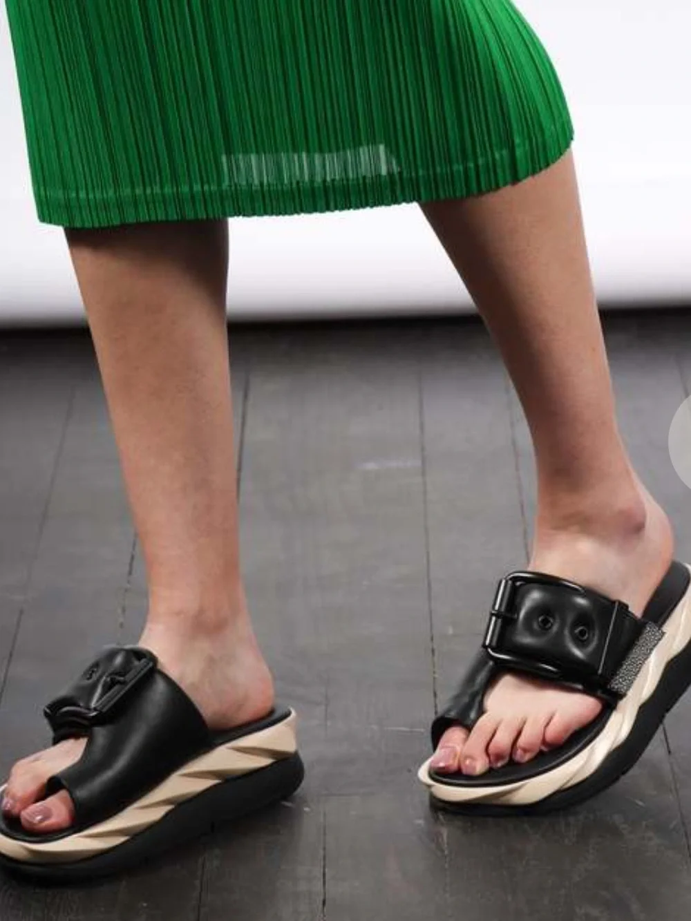 4CCCCEES Melllow Glow Oreo Platform Leather Sandals, Sz 38